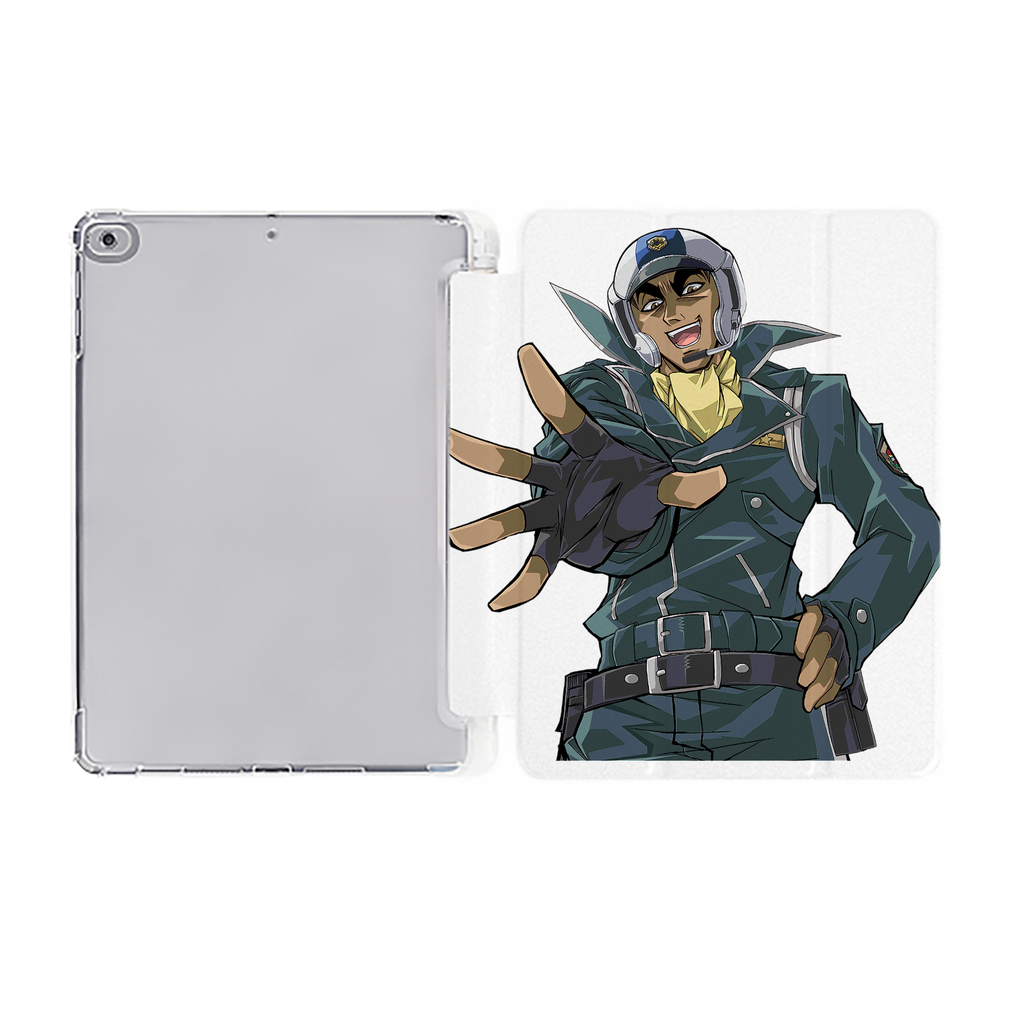 （画像用） 遊☆戯☆王 Yu-Gi-Oh! IPad ケース ペン収納付き 三つ折りスタンド PUレザー×シリコン 対応機種9.5/10.5/10.9インチ